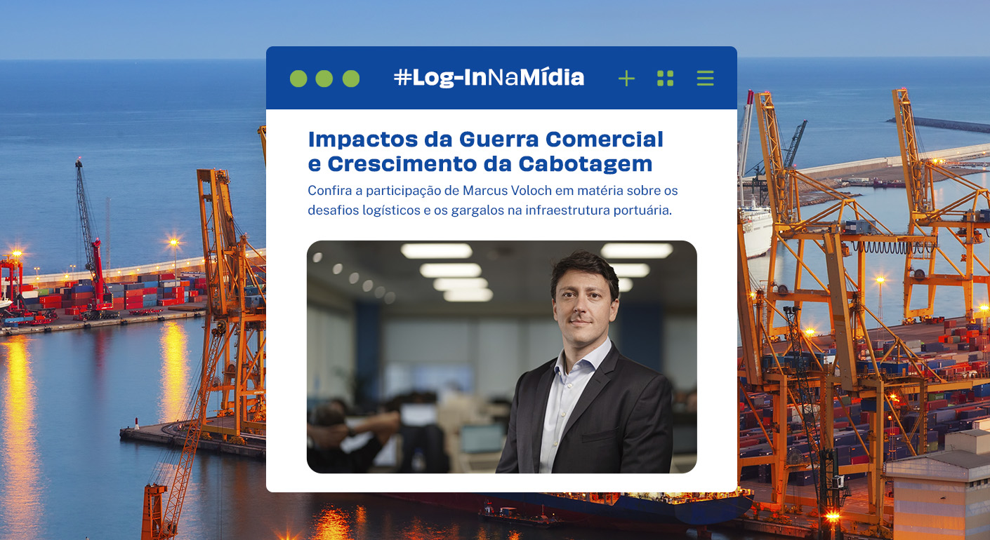 Marcus Voloch, VP de Navegação da Log-In, durante entrevista sobre os efeitos da guerra tarifária na logística brasileira e os desafios da infraestrutura portuária