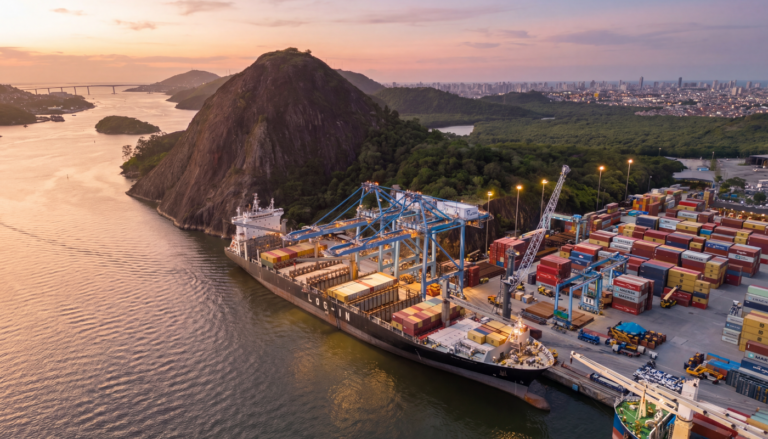 Terminal Portuário de Vila Velha com investimentos em expansão operacional e modernização logística no Espírito Santo.